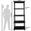 Clayre & Eef Libreria 80x40x210 cm Nero Legno