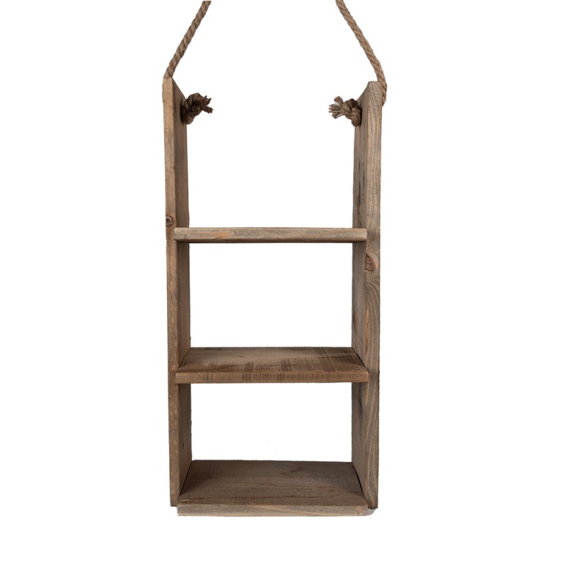 Clayre & Eef Scaffale da parete 28x16x59 cm Marrone Legno