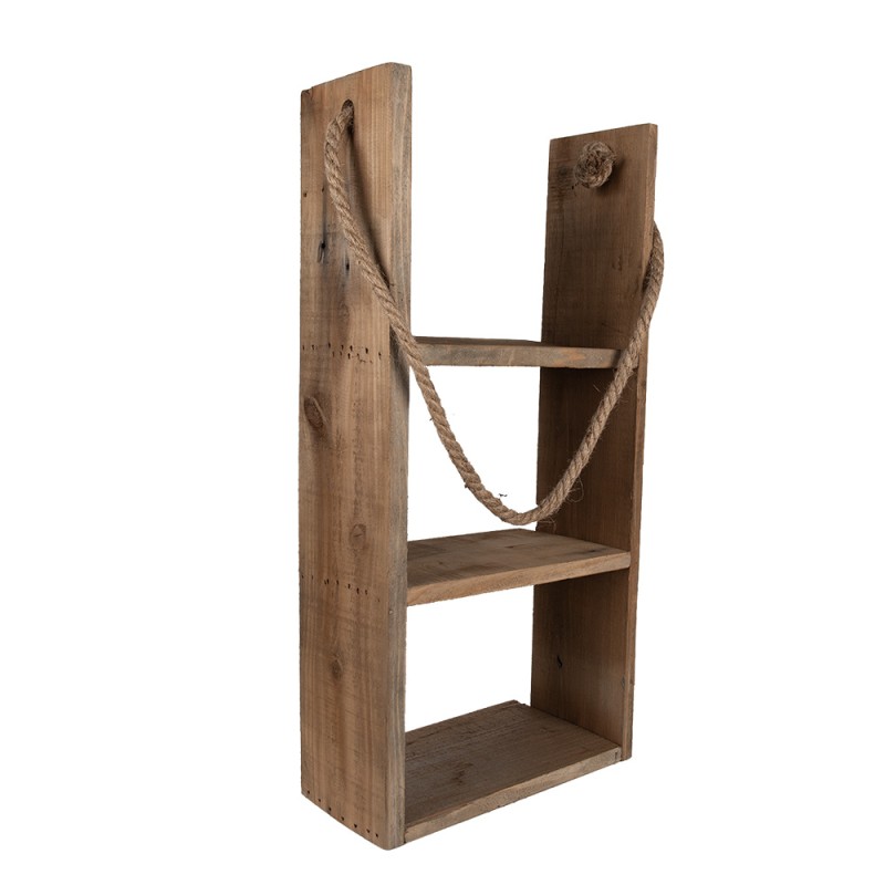 Clayre & Eef Scaffale da parete 28x16x59 cm Marrone Legno