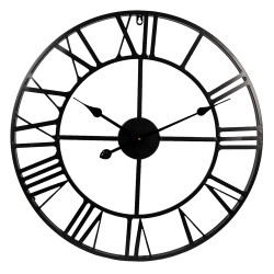 Clayre & Eef Wall Clock Ø 60 cm Black Metal Round