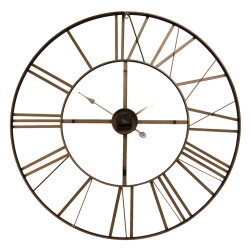 Clayre & Eef Orologio da parete Ø 90 cm Nero Metallo Rotondo