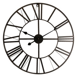 Clayre & Eef Orologio da parete Ø 60 cm Nero Metallo Rotondo