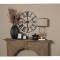 Clayre & Eef Horloge mural Ø 60 cm Noir Métal Rond