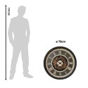 Clayre & Eef Horloge mural Ø 76 cm Noir Beige Plastique Rond