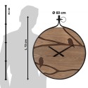 Clayre & Eef Wanduhr 60x4x72 cm Braun Schwarz MDF Eisen Vögel