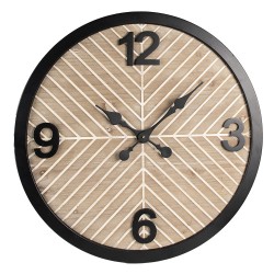 Clayre & Eef Horloge mural Ø 64 cm  Marron Noir Bois Métal