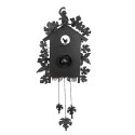 Clayre & Eef Wanduhr 36x8x86 cm Grau Eisen Blätter