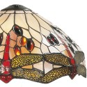 LumiLamp Abat-jour Tiffany Ø 31x17 cm Beige Rouge Verre Libellule