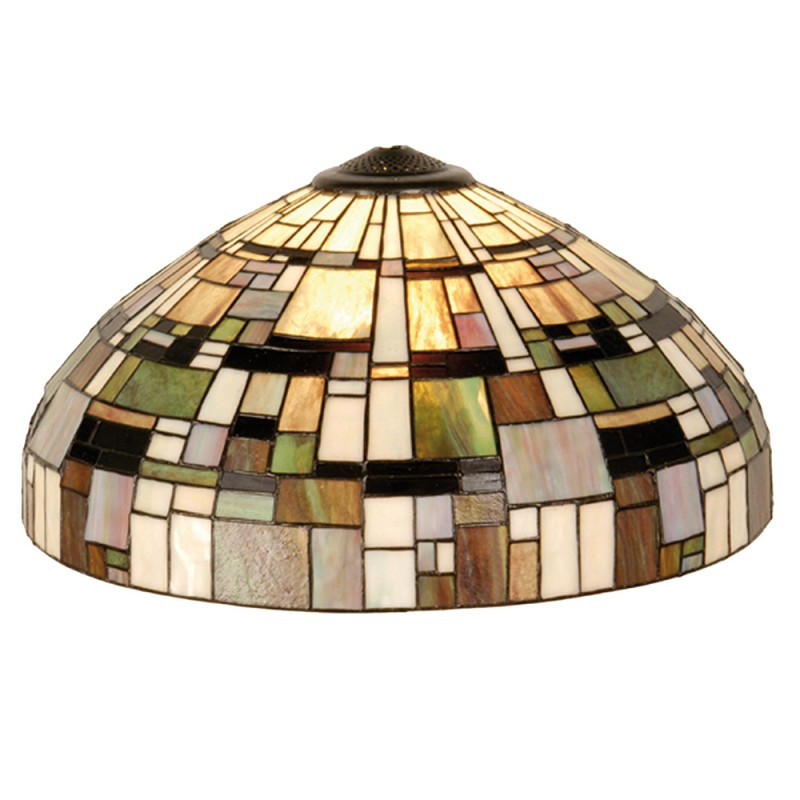 LumiLamp Lampshade Tiffany Ø 50x27 cm Beige Green Glass Triangle