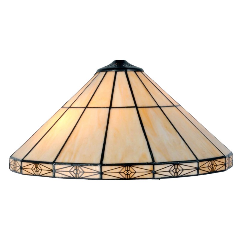 LumiLamp Lampshade Tiffany Ø 41 cm Beige Metal Glass Triangle