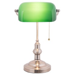 LumiLamp Schreibtischlampe Bankerslampe 27x17x41 cm  Grün Metall Glas