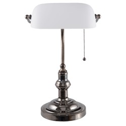 Lumilamp Lampe de bureau Lampe de banquier 27x23x42 cm Blanc Fer Verre