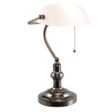 LumiLamp Lampe de bureau Lampe de banquier 27x23x42 cm  Blanc Fer Verre