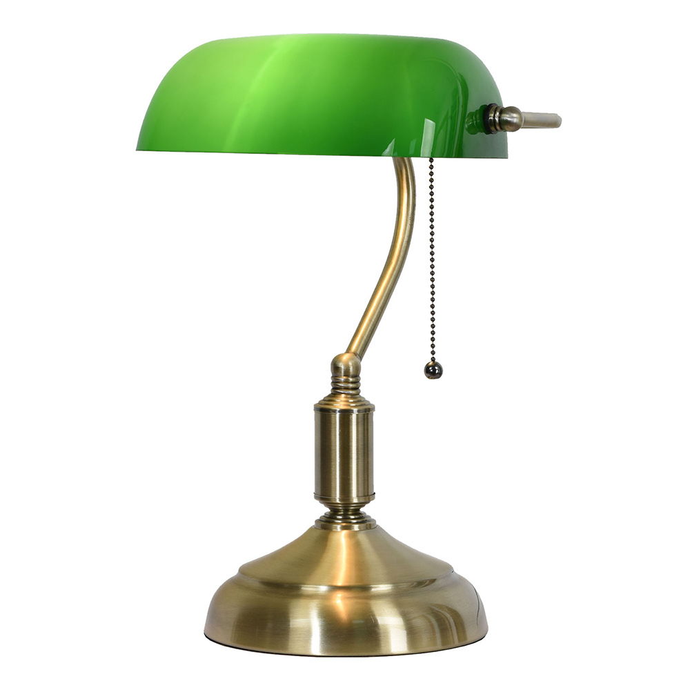 Lumilamp Bureaulamp Bankierslamp 27x17x41 cm Groen Goudkleurig Metaal afbeelding