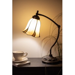 Lumilamp Tiffany Tischlampe Ø 15x46 cm Beige Braun Glas