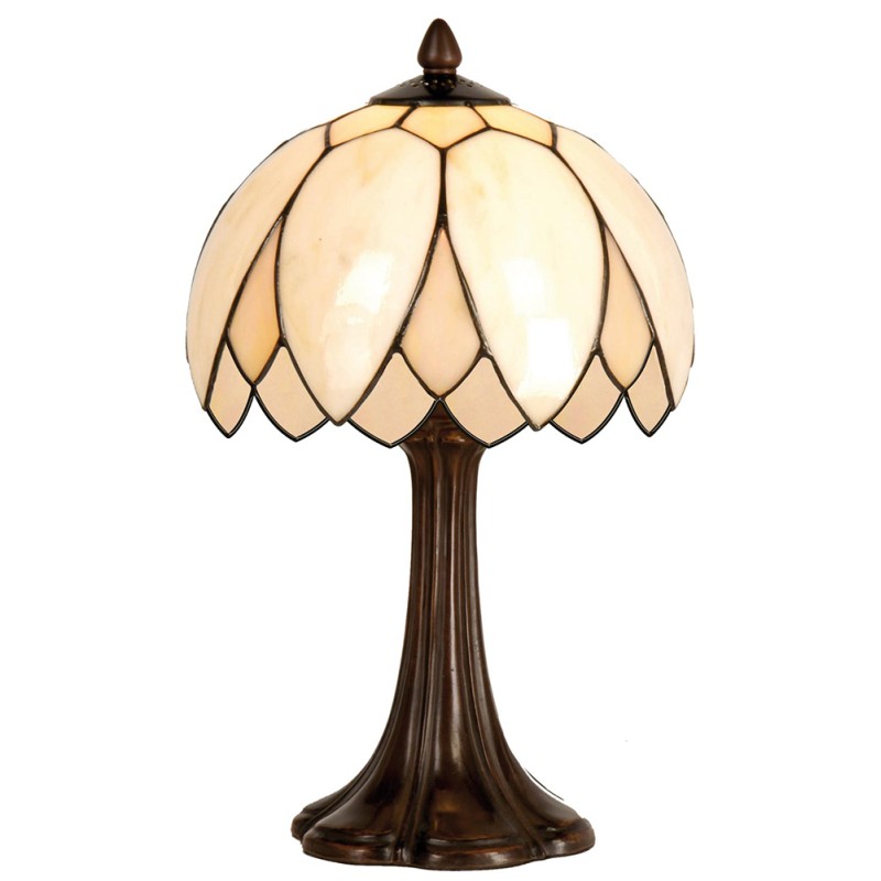 LumiLamp Table Lamp Tiffany Ø 25x42 cm  Beige Brown Glass