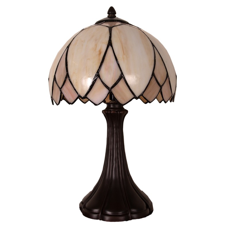 LumiLamp Tiffany Tafellamp  Ø 25x42 cm  Beige Bruin Glas