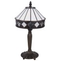 LumiLamp Lampe de table Tiffany Ø 20x36 cm  Blanc Marron Verre
