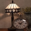 LumiLamp Lampe de table Tiffany Ø 20x36 cm  Blanc Marron Verre