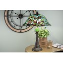 LumiLamp Lampada da tavolo Tiffany Ø 47x60 cm Verde Marrone Vetro Triangolo Libellula