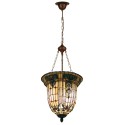 LumiLamp Lampada a Sospensione Tiffany Ø 41x126 cm Beige Marrone  Metallo Vetro