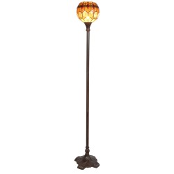 LumiLamp Floor Lamp Tiffany Ø 27x184 cm  Brown Yellow Glass Round