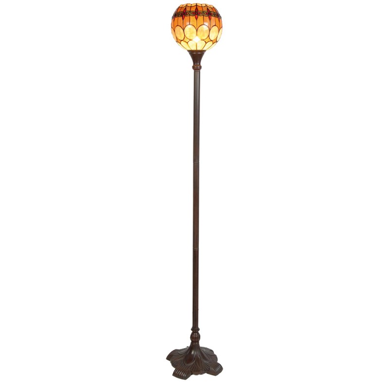 LumiLamp Floor Lamp Tiffany Ø 27x184 cm  Brown Yellow Glass Round