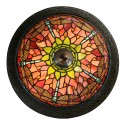 LumiLamp Deckenlampe Tiffany Ø 38x19 cm  Rot Grün Glas Dreieck Libelle