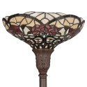 LumiLamp Floor Lamp Tiffany Ø 35x180 cm  Beige Red Glass Triangle Flowers