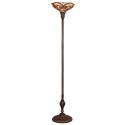 LumiLamp Floor Lamp Tiffany Ø 35x180 cm  Beige Red Glass Triangle Flowers
