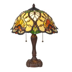 LumiLamp Lampe de table Tiffany Ø 40x50 cm  Vert Verre Triangle