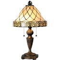 LumiLamp Table Lamp Tiffany Ø 36x62 cm  Beige Brown Glass Triangle
