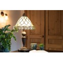 LumiLamp Lampe de table Tiffany Ø 36x62 cm  Beige Marron Verre Triangle