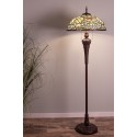 LumiLamp Tiffany Vloerlamp  Ø 55x150 cm  Beige Roze Kunststof Glas Halfrond Bloemen