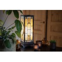 LumiLamp Lampe de table Tiffany 18x45 cm  Marron Beige Verre Carré