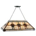LumiLamp Pendant Lamp Tiffany 92x47x126 cm  Beige Brown Metal Glass Rectangle