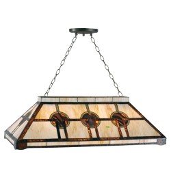 LumiLamp Pendant Lamp Tiffany 92x47x126 cm  Beige Brown Metal Glass Rectangle