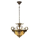 LumiLamp Lampada a Sospensione Tiffany Ø 56x55/170 cm  Giallo Marrone  Vetro Triangolo