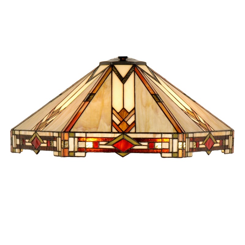 LumiLamp Lampenschirm Tiffany Ø 50x25 cm Beige Glas