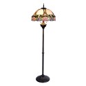 LumiLamp Tiffany Stehlampe Ø 50x164 cm  Rosa Grün Glas Halbkreis Rose