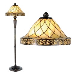 LumiLamp Tiffany Stehlampe Ø 46x168 cm  Beige Glas Dreieck