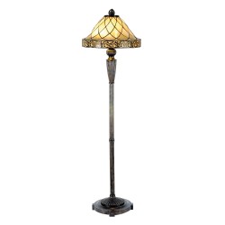 LumiLamp Lampadaire Tiffany Ø 46x168 cm  Beige Verre Triangle