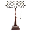 LumiLamp Tiffany Tischlampe 26x23x42 cm Weiß Metall Glas