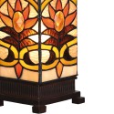 LumiLamp Lampada da tavolo Tiffany 12x12x35 cm  Beige Marrone  Vetro Quadrato
