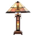 LumiLamp Lampe de table Tiffany 42x42x60 cm  Beige Vert Verre