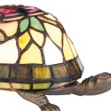 LumiLamp Lampe de table Tiffany 15x22x13 cm Marron Rouge Verre Tortue