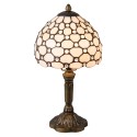 LumiLamp Lampe de table Tiffany Ø 20x38 cm  Blanc Marron Verre