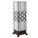 LumiLamp Tiffany Tischlampe 12x12x36 cm Weiß Glas Quadrat