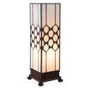 LumiLamp Tiffany Tischlampe 12x12x36 cm Weiß Glas Quadrat