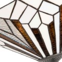 LumiLamp Ceiling Lamp Tiffany Ø 40x28 cm  White Brown Metal Glass Triangle